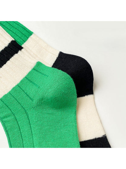 Rufia - Retro Stripe Crew Socks - Breathable & Stylish