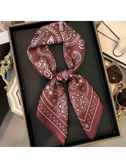 Scarvii - Vintage-Inspired Patterned Neck Square Scarf