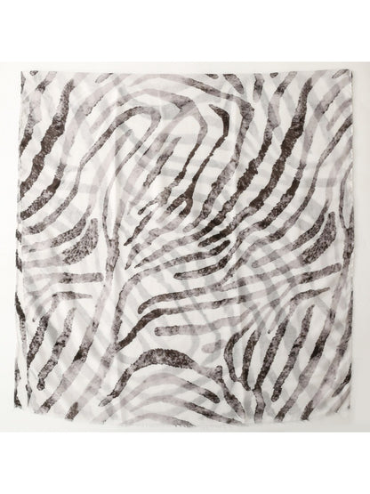 Scarvii - Soft Airy Oversized Zebra Stripe Lightweight Scarf