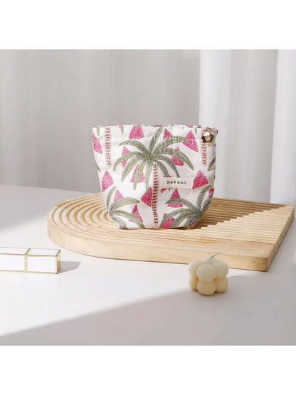 Cosbai - Palm Print Zippered Women's Makeup Bag