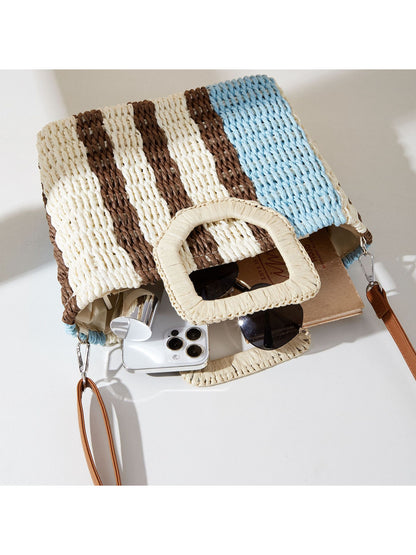 Cosbai Colorblock Straw Crossbody Bag product image
