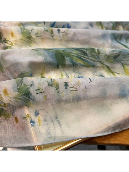 Scarvii - Muted Floral Print Summer Wrap Scarf