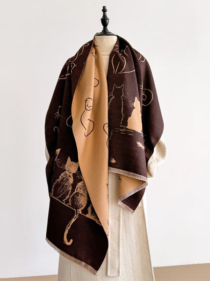 Scarvii – Cute Cat Pattern Winter Scarf & Shawl