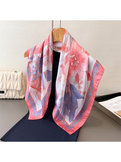 Scarvii - Floral Frame Print Square Scarf