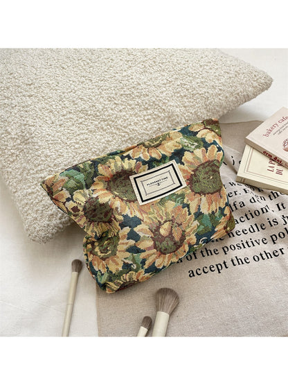 Cosbai - Sunflower Floral Makeup Bag