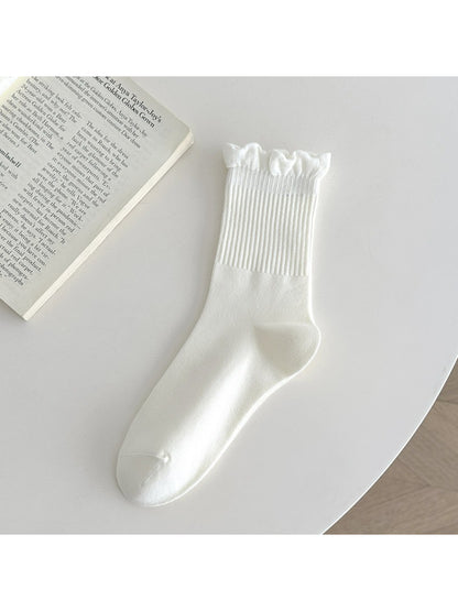 Rufia - Ruffled Ribbed Soft Cozy Socks