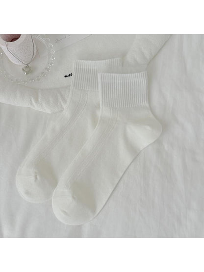 Rufia - Pastel Openwork Ruffle Crew Socks