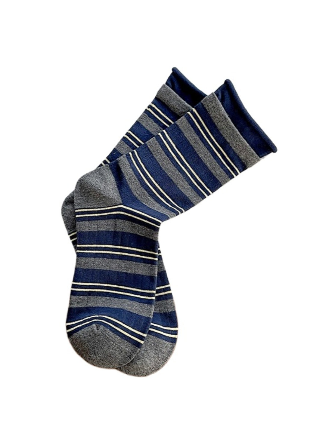 Rufia - Neutral Stripe Color-Block Crew Socks