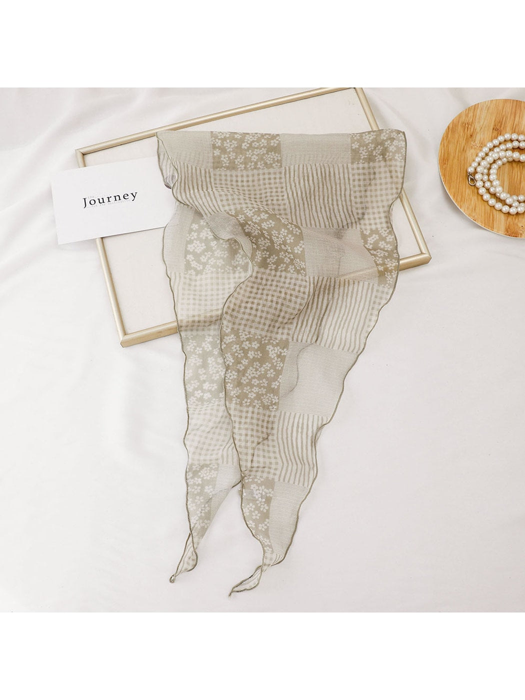 Scarvii - Print Lightweight Fashion Diamond Shaped Scarf