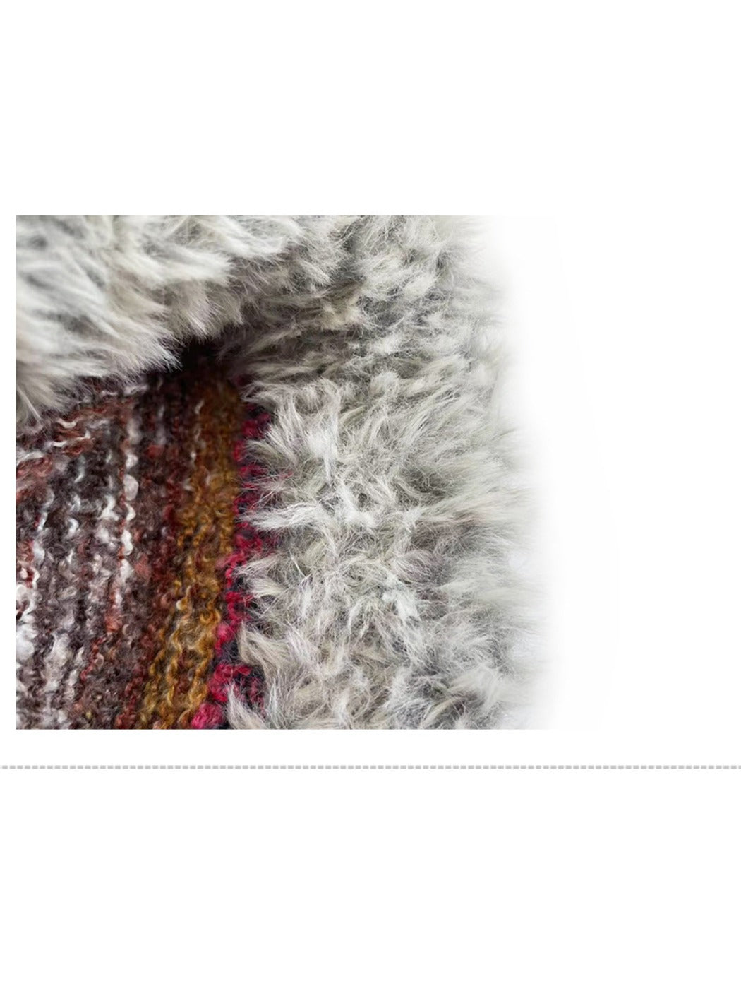 Haila - Rainbow Stripe Knitted Beanie with Earflaps for Women