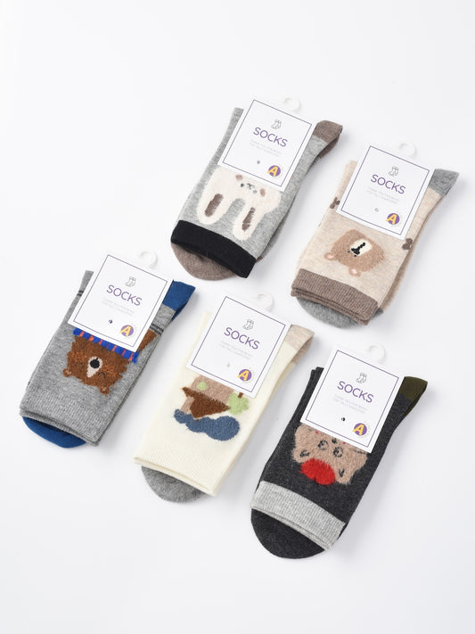 Rufia - Cute Winter Socks with Cartoon Animal Patterns