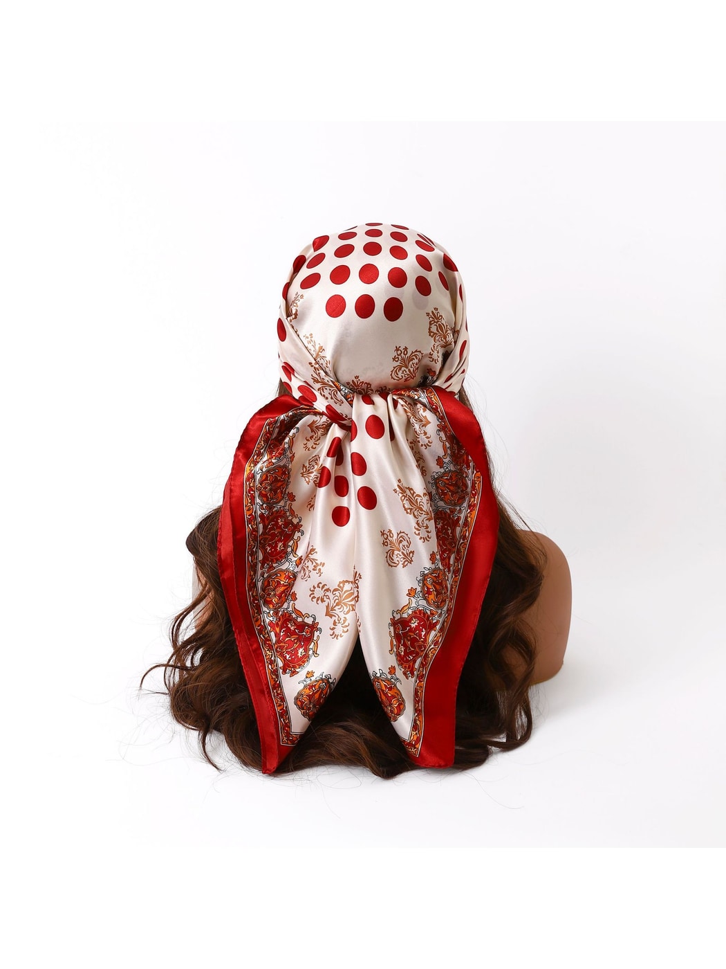 Scarvii - Polka Dot Ornate Border Square Scarf