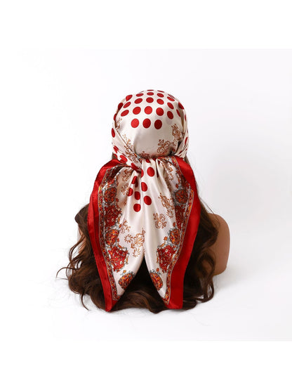 Scarvii - Polka Dot Ornate Border Square Scarf