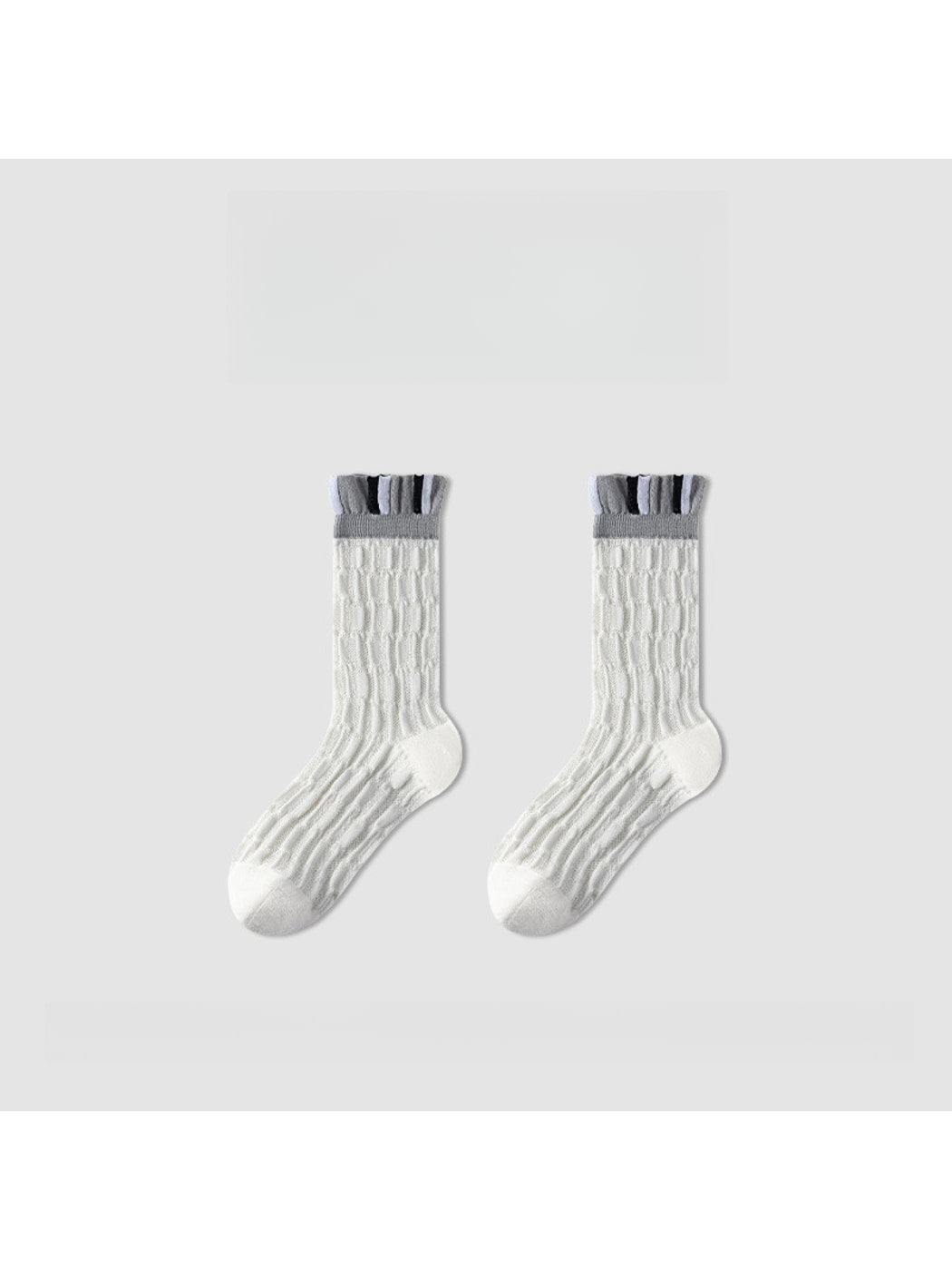 Rufia - Vintage Style Floral Line Art Crew Socks