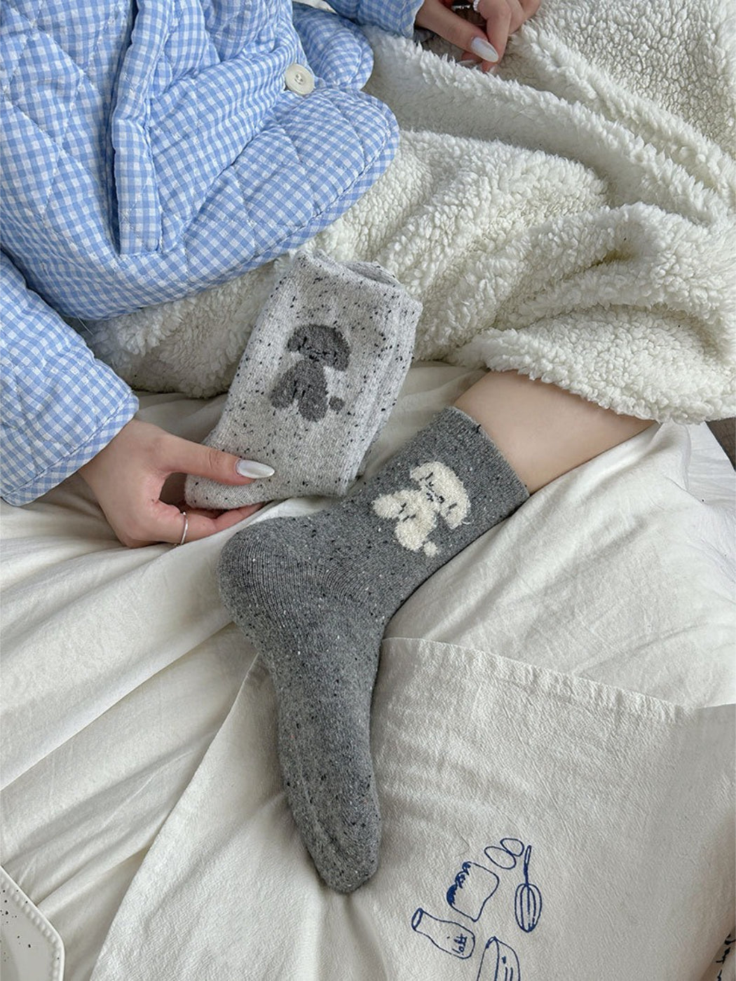 Rufia - Soft Dog Accent Crew Socks