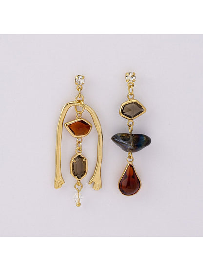 Earwish - Vintage Asymmetric Earrings - French Artistic Style