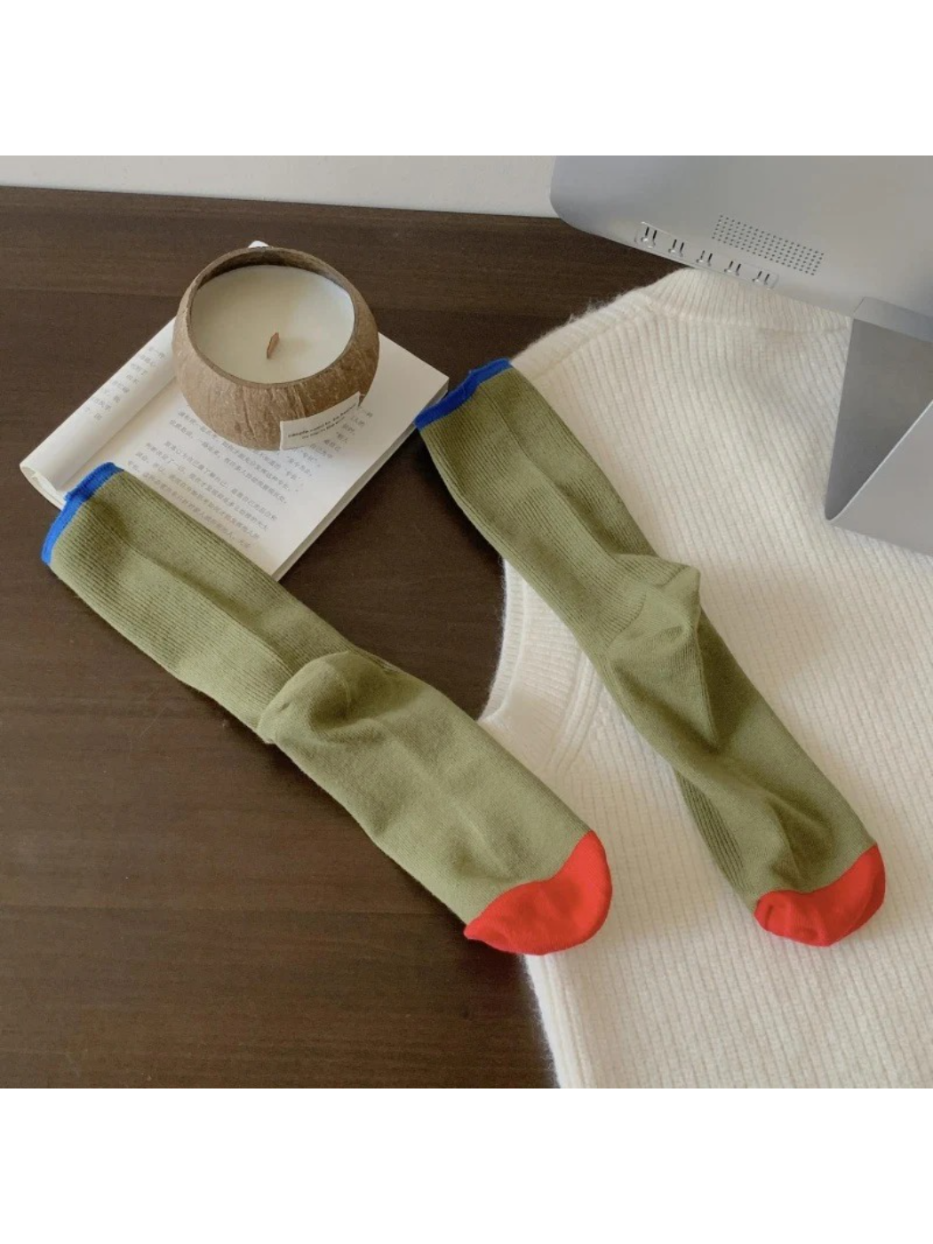 Rufia - Colorblock Ribbed Crew Socks