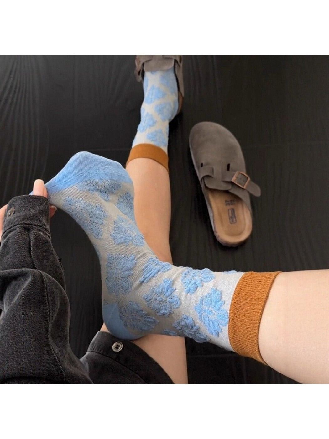 Rufia - Retro Contrast Mid-Calf Socks - Vintage & Sweet