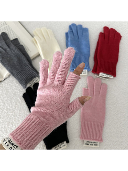 Gloving - Ribbed Cuff Label Fingerless Gloves