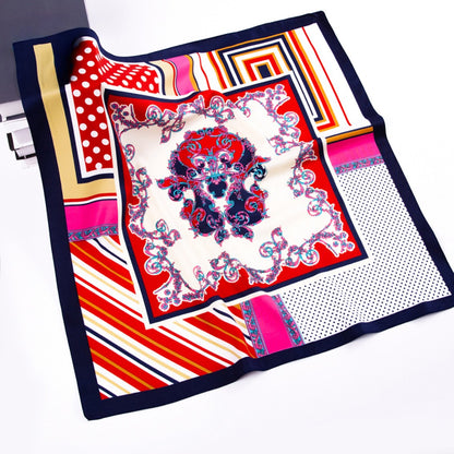 Scarvii - Vintage Mixed-Print Scarf - Paisley, Polka Dots & Stripes