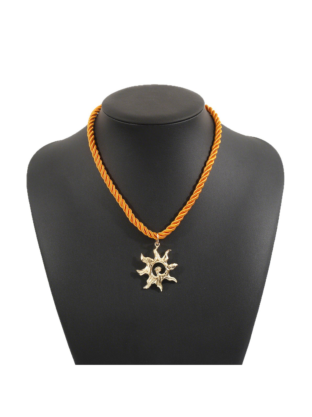 Model wearing Neckit colourful charm rope necklace with casual outfit