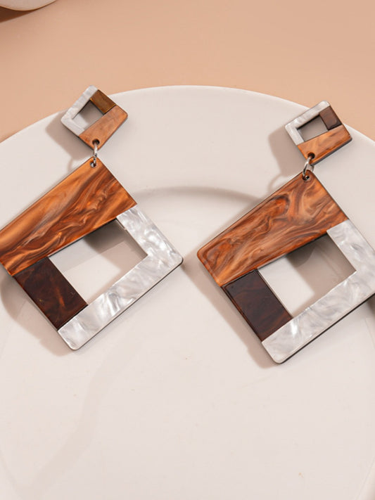 Earwish - Geometric Acrylic Color-Block Earrings – Bold & Modern