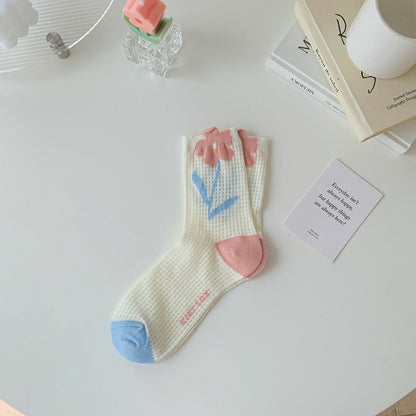 Rufia - Colorful Tulip Crew Socks