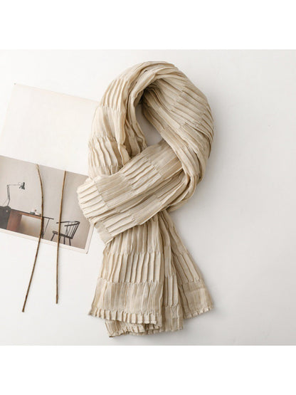 Scarvii - Textured Pleated Finish Long Scarf