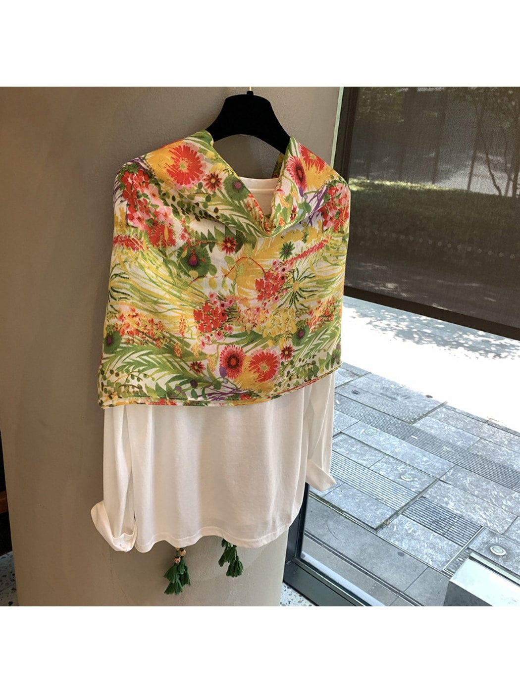 Scarvii - Floral Botanical Print Rectangular Scarf