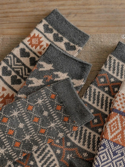 Rufia - Vintage Thick Mid-Calf Winter Socks