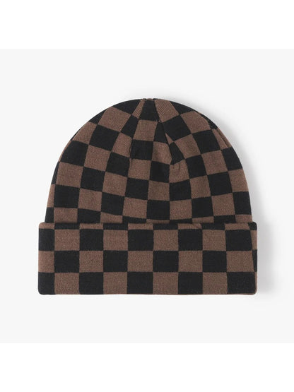 Haila - Checkerboard Cuffed Knit Beanie