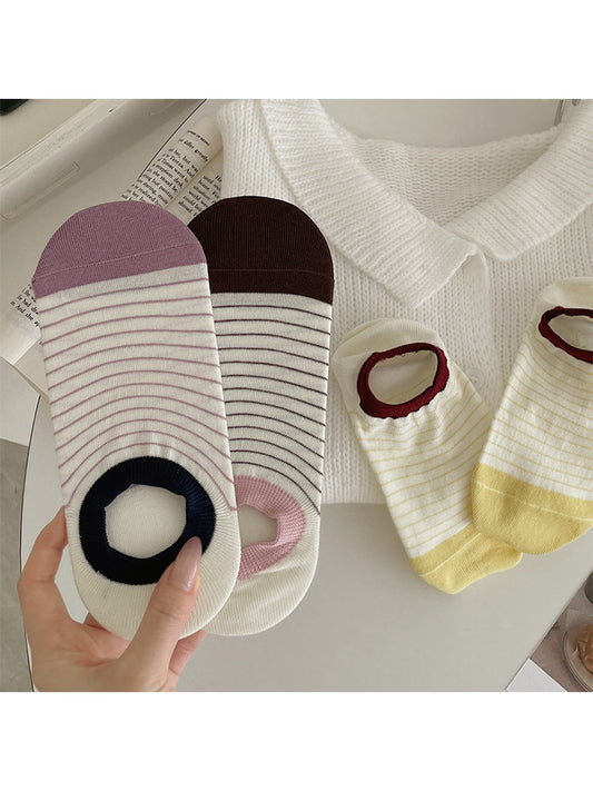 Rufia - Fine Stripes Colorblock Low Ankle Socks