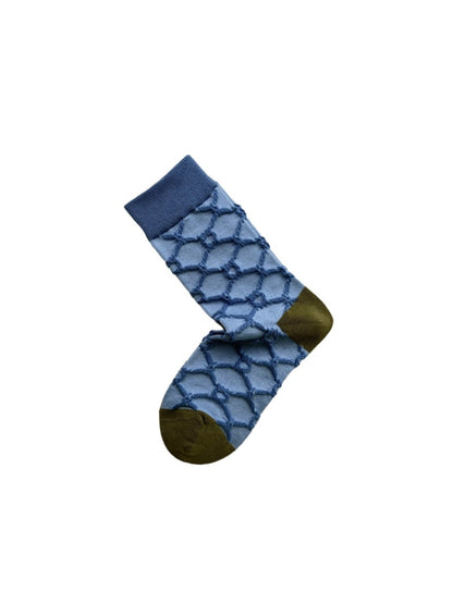 Rufia – Geometric Embossed Mid-Calf Socks