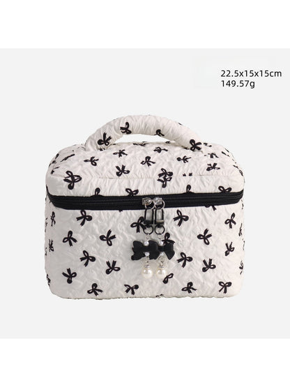 Cosbai - Bow Detail Bucket and Pouch Storage Bag