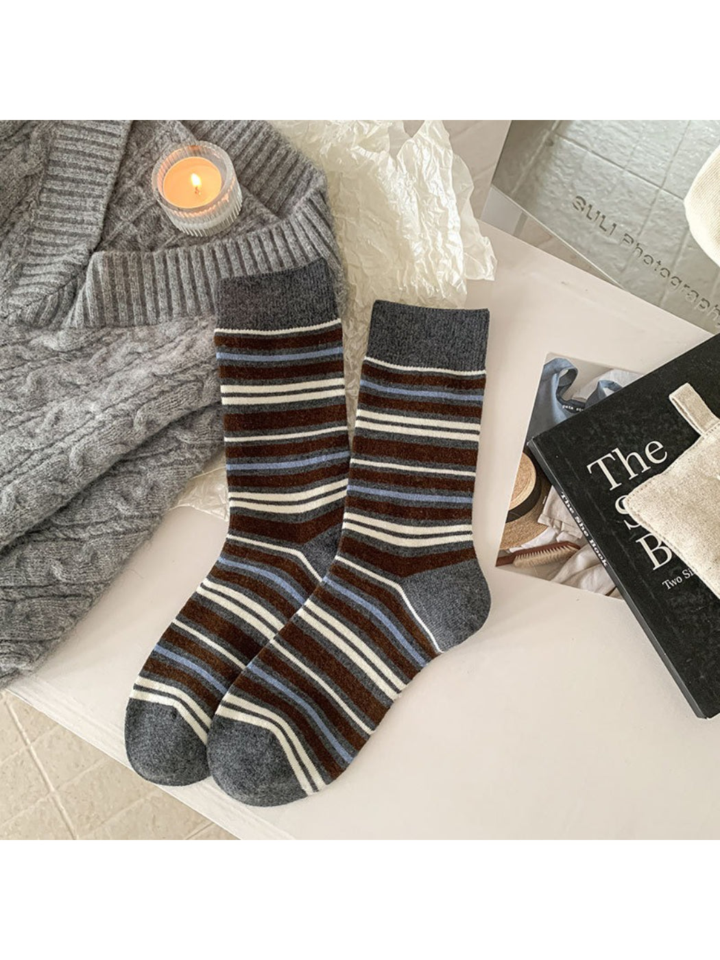Rufia - Classic Multi-Stripe Crew Socks