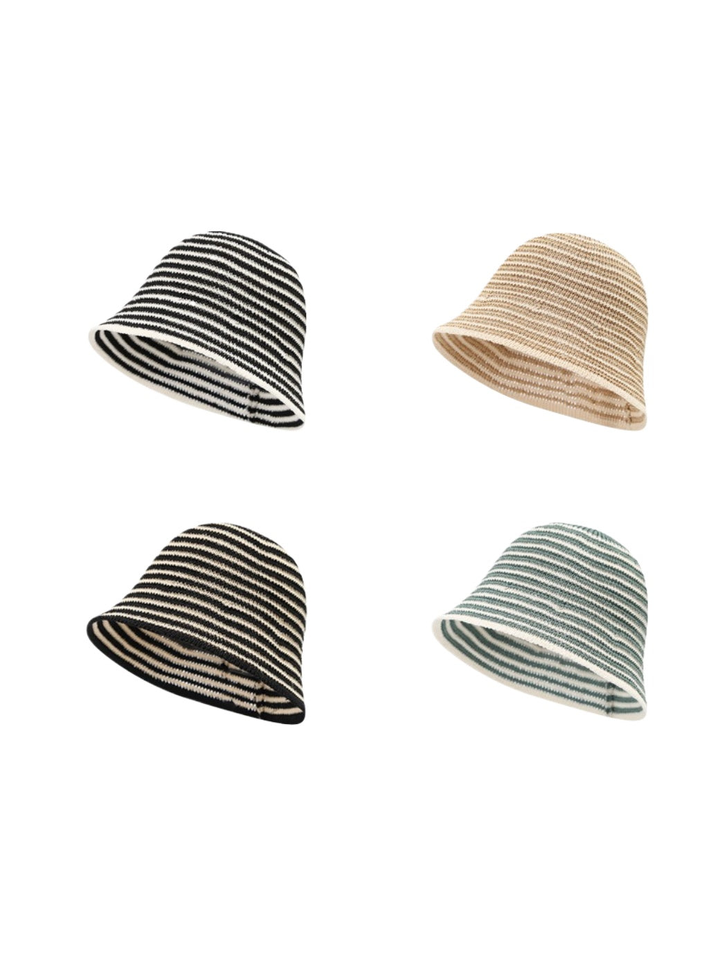 Haila stripe knit bucket hat displayed on a white background