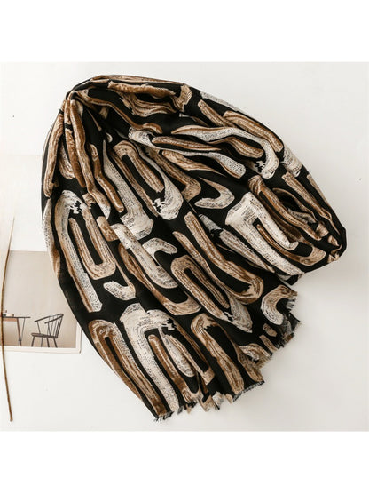 Scarvii - Abstract Brushstroke Pattern Scarf