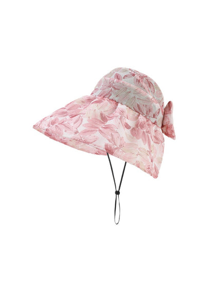 Side view of Haila garden print shade hat showing floral pattern and brim