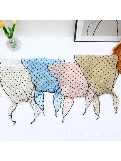 Scarvii - Floral Print Ruffle Edge Fashion Triangle Bandana