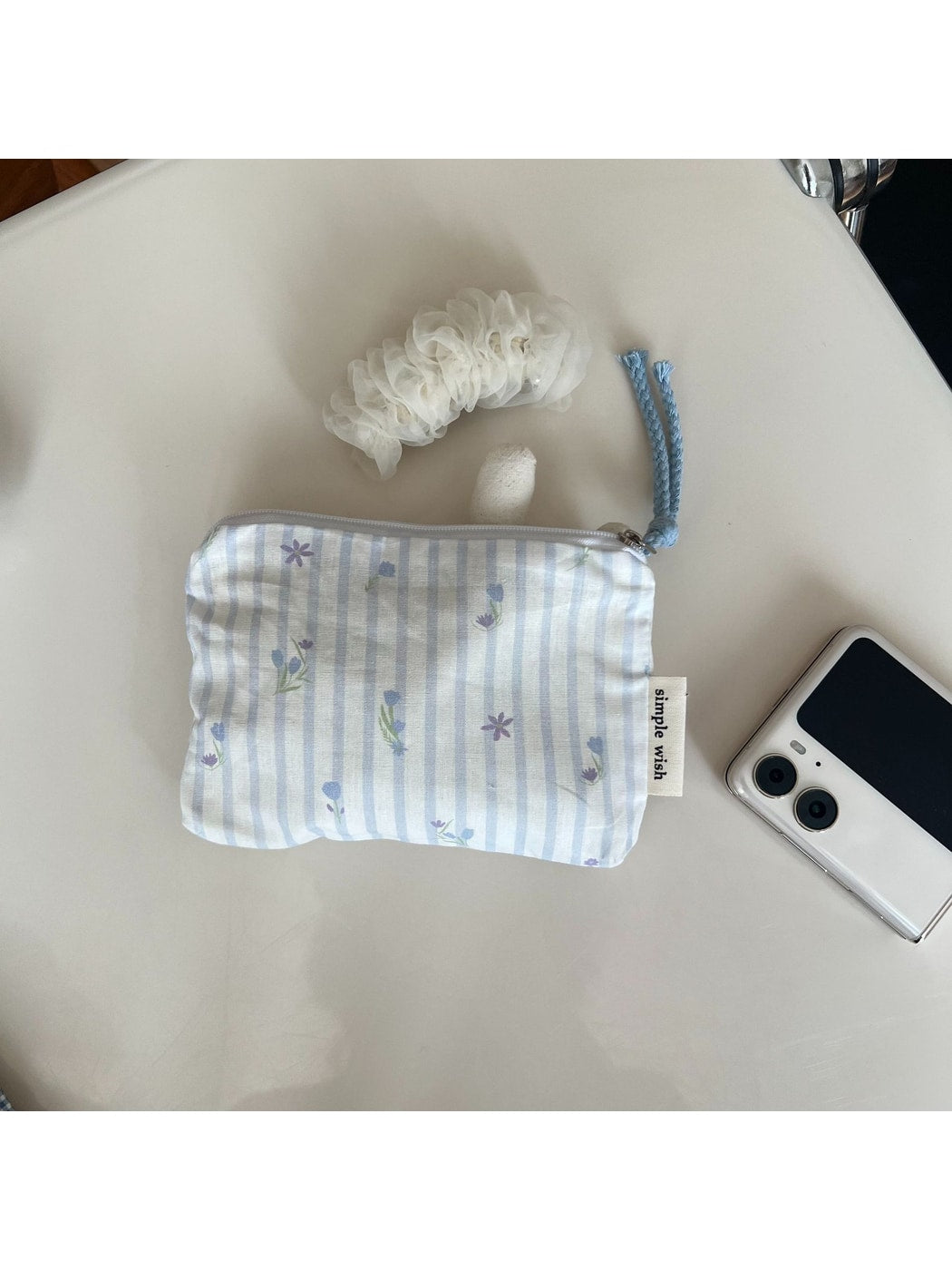 Cosbai - Classic Pattern Zip Pouch Bag