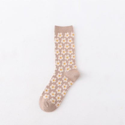 Rufia Floral Pattern Mid-Calf Socks showing floral motif
