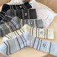 Rufia - Stripe Mid-Calf Capsule Sock with Puppy Patterns