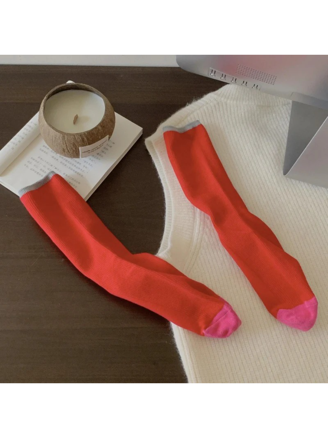 Rufia - Colorblock Ribbed Crew Socks