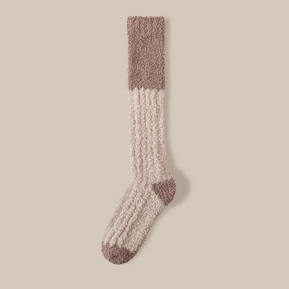 Rufia - Color Block Knee-High Towel Socks