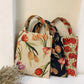 Vintage Colored Weave Floral Tote Bags