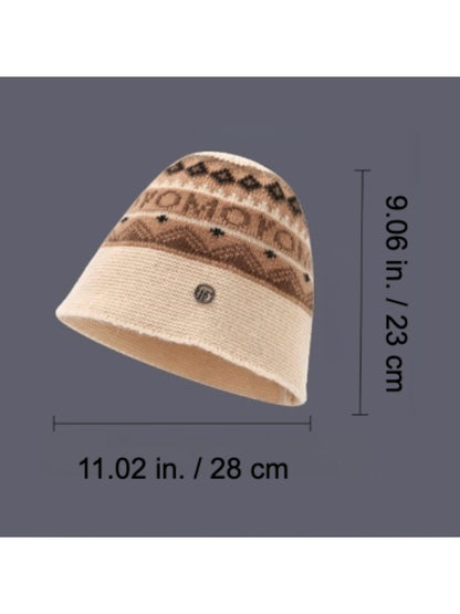 Haila - Letter Pattern Bucket Hat with