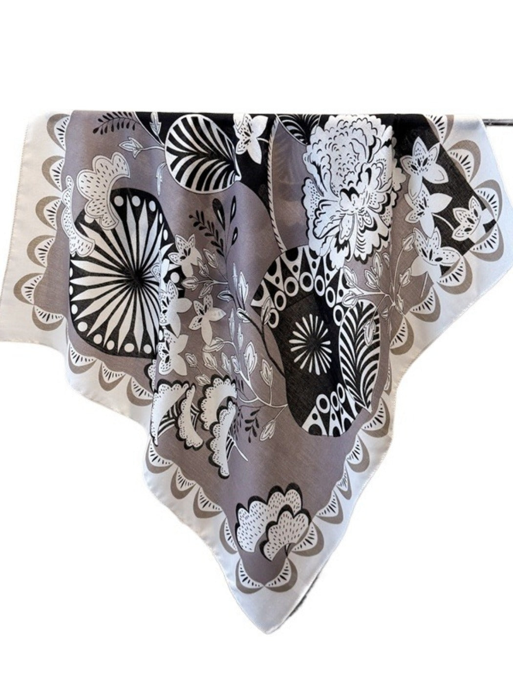 Scarvii - Boho Square Scarf with Botanical & Floral Print – Artistic & Bright