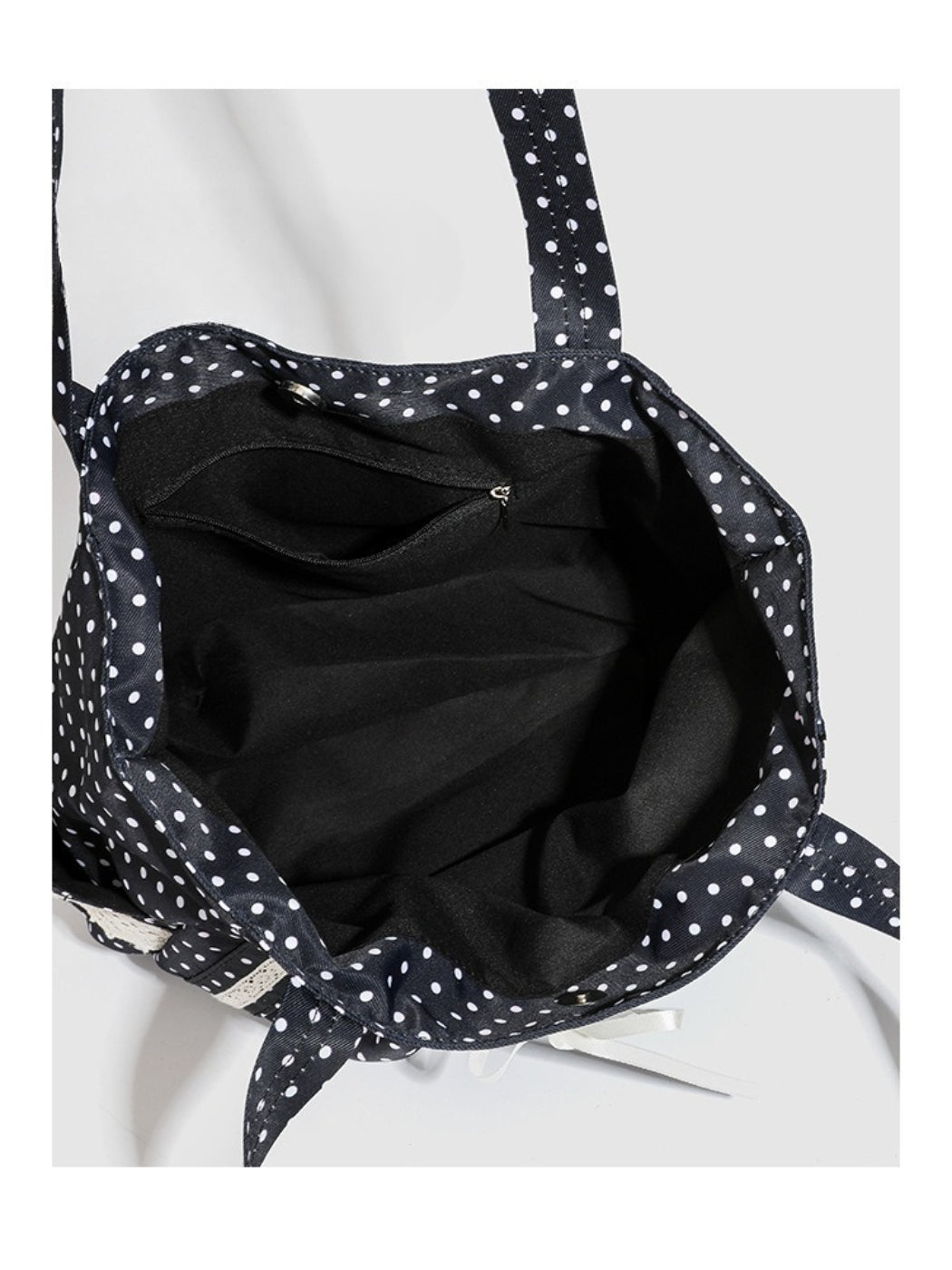 Cosbai - Polka Dot Bow Shoulder Tote Bag
