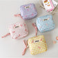 Cosbai - Small Plaid Makeup Pouch Square Bag
