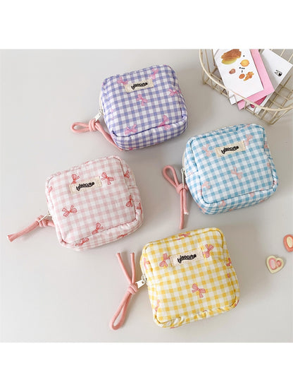 Cosbai Small Plaid Makeup Pouch Square Bag product image